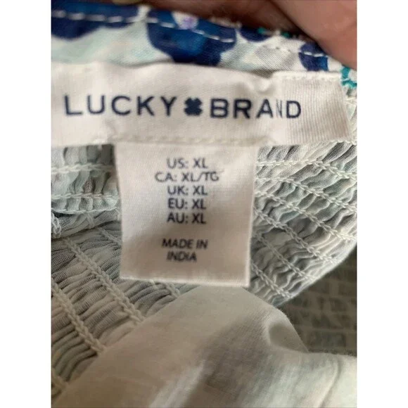 Lucky Brand Maxi Dress XL Cotton Ruffle Resort Summer 100% Cotton Boho Beach - Picture 15 of 16